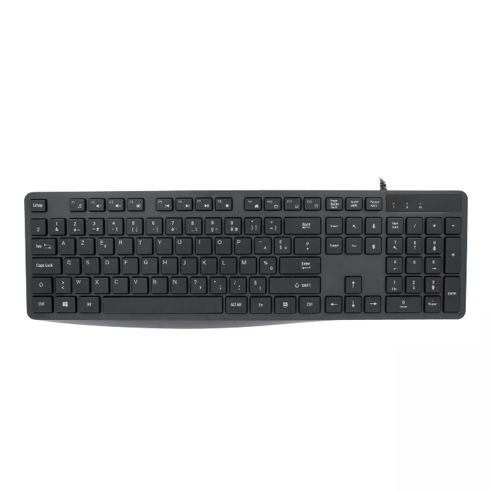 Clavier de bureau avec fil noir azerty avec pavé numérique 100%
