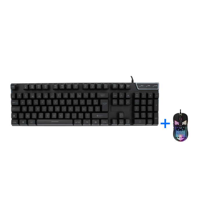 Clavier et souris de jeu avec fil